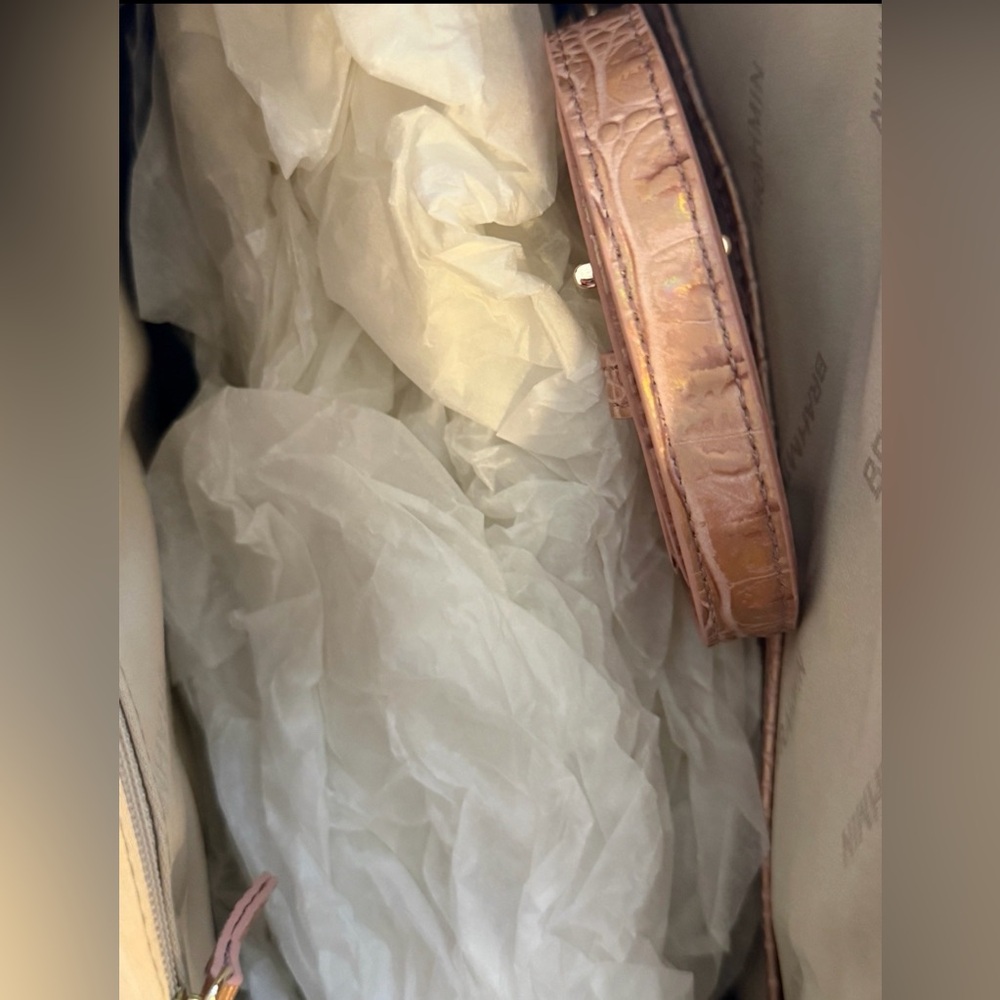 Brahmin Large Duxbury Melbourne Rose Gold Satchel NWT METALLIC HOLOGRAPHIC FIRM$ - Picture 11 of 15